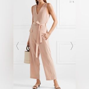 NWOT Tibi 100% silk jumpsuit size 4 small nude blush pink